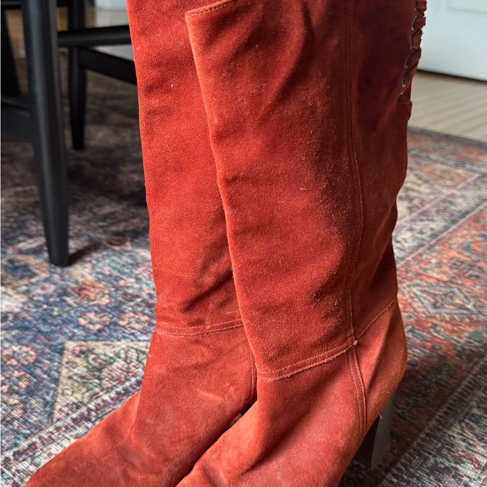 Coach Cory Women's Suede Knee-High Boots - Rust/ burnt orange - Picture 2 of 9